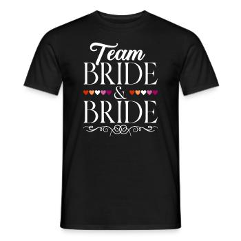 Team Bride & Bride - Lesbian Gay Wedding - Men's T-Shirt - black - Front - AI Model Male 178 light (178cm)