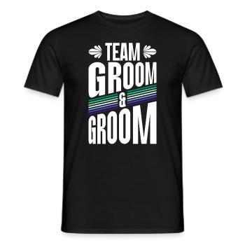 Team Groom & Groom Gay Pride Wedding Homo - Men's T-Shirt - black - Front - AI Model Male 178 light (178cm)
