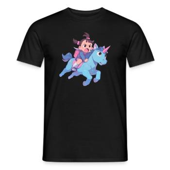 Einhorn Kawaii Japanisch - Männer T-Shirt - Schwarz - Vorne - AI Model Male 178 light (178cm)