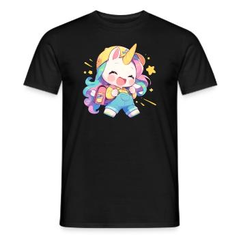 Einhorn Kawaii Japanisch - Männer T-Shirt - Schwarz - Vorne - AI Model Male 178 light (178cm)