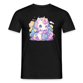 Einhorn Kawaii Japanisch - Männer T-Shirt - Schwarz - Vorne - AI Model Male 178 light (178cm)