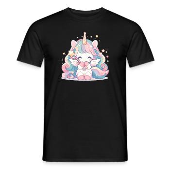 Einhorn Kawaii Japanisch - Männer T-Shirt - Schwarz - Vorne - AI Model Male 178 light (178cm)