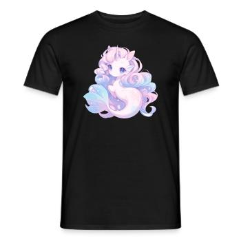 Licorne Sirène Kawaii Japonais - T-shirt homme - noir - Devant - AI Model Male 178 light (178cm)