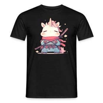 Einhorn Kawaii Japanisch - Männer T-Shirt - Schwarz - Vorne - AI Model Male 178 light (178cm)