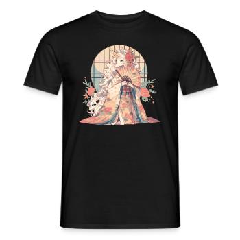 Einhorn Kawaii Japanisch - Männer T-Shirt - Schwarz - Vorne - AI Model Male 178 light (178cm)