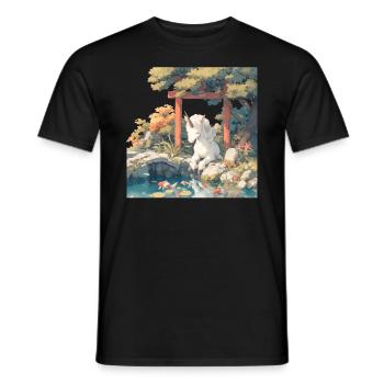 Einhorn Kawaii Japanisch - Männer T-Shirt - Schwarz - Vorne - AI Model Male 178 light (178cm)