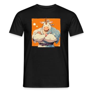 Einhorn Kawaii Japanisch - Männer T-Shirt - Schwarz - Vorne - AI Model Male 178 light (178cm)