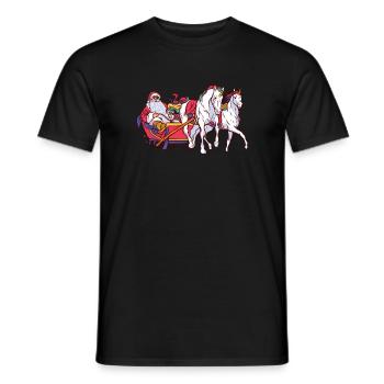 Licorne traîneau Noël Kawaii - T-shirt homme - noir - Devant - AI Model Male 178 light (178cm)