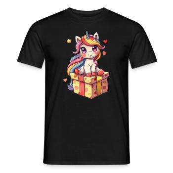 Licorne Noël Kawaii - T-shirt homme - noir - Devant - AI Model Male 178 light (178cm)