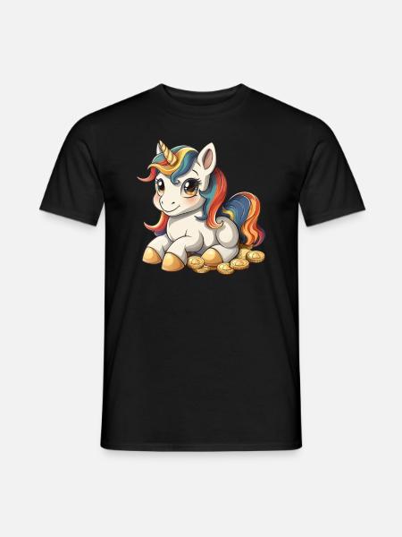 Eenhoorn Scheten Goud St. Patrick's Day Kawaii - Heren T-shirt - zwart