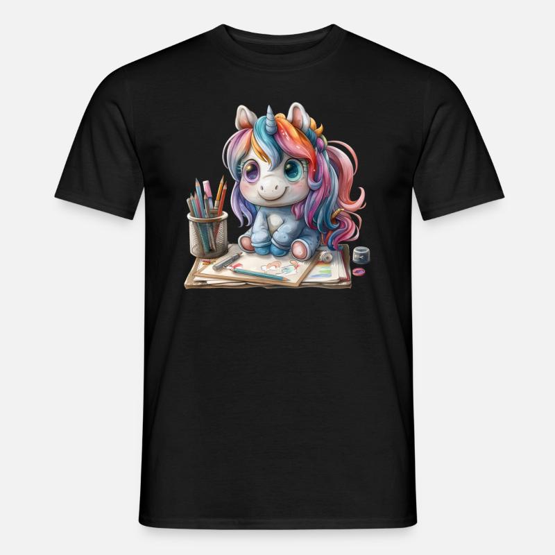 Einhorn Schule Kawaii Japanisch - Männer T-Shirt - Schwarz