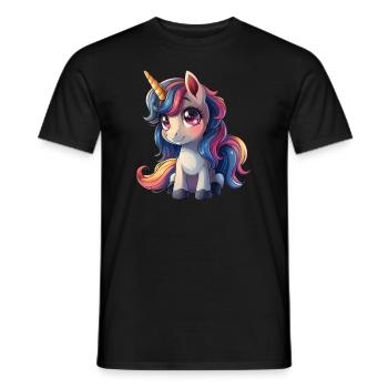 Einhorn Kawaii Japanisch - Männer T-Shirt - Schwarz - Vorne - AI Model Male 178 light (178cm)