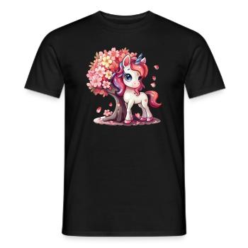 Einhorn Kawaii Japanisch - Männer T-Shirt - Schwarz - Vorne - AI Model Male 178 light (178cm)