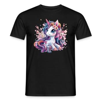 Einhorn Kawaii Japanisch - Männer T-Shirt - Schwarz - Vorne - AI Model Male 178 light (178cm)