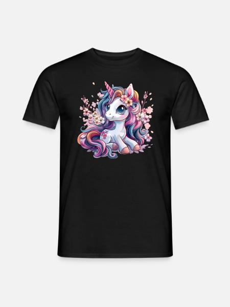 Licorne Kawaii Japonais - T-shirt homme - noir