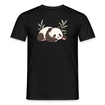 Panda Bear Sleeping Japanese Panda - Men's T-Shirt - black - Front - AI Model Male 178 light (178cm)