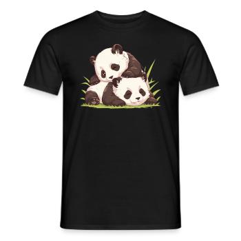 Panda Bear Cub Panda japonais - T-shirt homme - noir - Devant - AI Model Male 178 light (178cm)