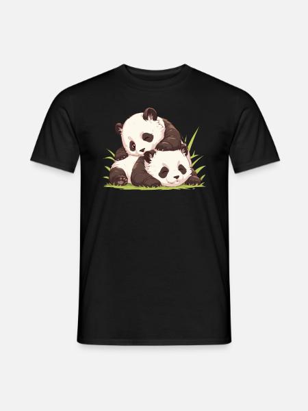 Panda Bear Cub Japanese Panda - Men's T-Shirt - black
