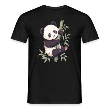 Panda Ours Grimpant Panda Japonais - T-shirt homme - noir - Devant - AI Model Male 178 light (178cm)