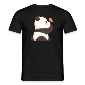 Pandabär Schmetterling Japanischer Riesenpanda - Männer T-Shirt - Schwarz - Vorne - AI Model Male 178 light (178cm)