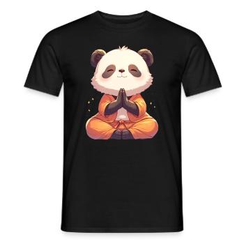 Panda Bear Yoga Japanese Giant Panda - Men's T-Shirt - black - Front - AI Model Male 178 light (178cm)