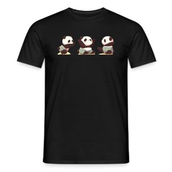 Pandabär Yoga Japanischer Riesenpanda - Männer T-Shirt - Schwarz - Vorne - AI Model Male 178 light (178cm)