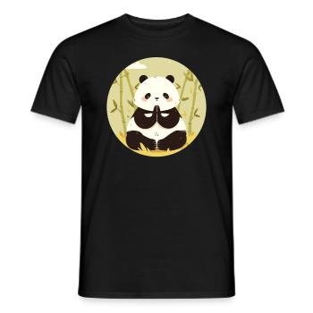 Meditierender Pandabär Japanischer Riesenpanda - Männer T-Shirt - Schwarz - Vorne - AI Model Male 178 light (178cm)
