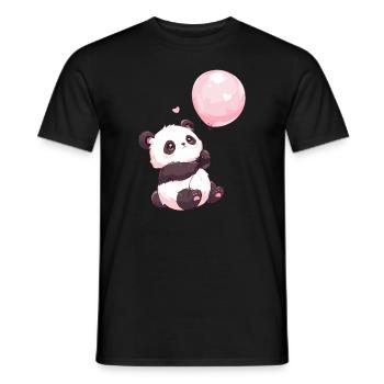 Pandabär Ballon Japanischer Riesenpanda - Männer T-Shirt - Schwarz - Vorne - AI Model Male 178 light (178cm)