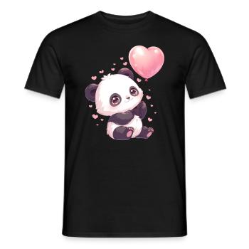 Panda Bear Balloon Japanese Giant Panda - Men's T-Shirt - black - Front - AI Model Male 178 light (178cm)