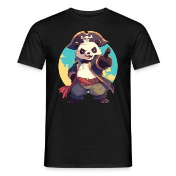 Panda Bear Pirate Panda géant japonais - T-shirt homme - noir - Devant - AI Model Male 178 light (178cm)
