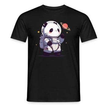Pandabär Astronaut Japanischer Riesenpanda - Männer T-Shirt - Schwarz - Vorne - AI Model Male 178 light (178cm)