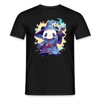 Pandabär-Zauberer Japanischer Riesenpanda - Männer T-Shirt - Schwarz - Vorne - AI Model Male 178 light (178cm)