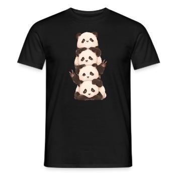 Pandabär Frieden Japanischer Riesenpanda - Männer T-Shirt - Schwarz - Vorne - AI Model Male 178 light (178cm)