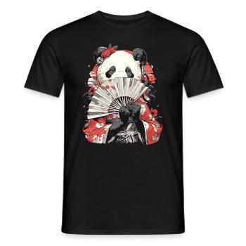 Panda Ours Geisha Panda géant japonais - T-shirt homme - noir - Devant - AI Model Male 178 light (178cm)