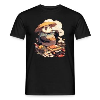 Pandabär Sushi Japanischer Riesenpanda - Männer T-Shirt - Schwarz - Vorne - AI Model Male 178 light (178cm)