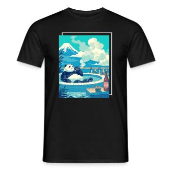 Panda Bear Onsen Japanese Giant Panda - Men's T-Shirt - black - Front - AI Model Male 178 light (178cm)
