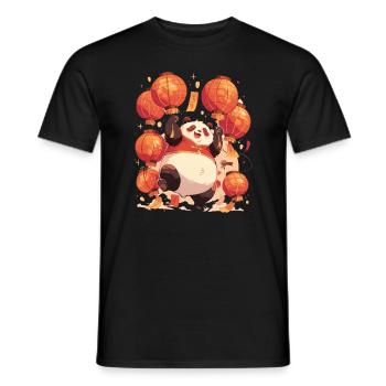 Pandabär-Laternenfest Japanischer Riesenpanda - Männer T-Shirt - Schwarz - Vorne - AI Model Male 178 light (178cm)