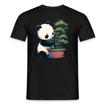 Panda Ours Bonsaï Panda géant japonais - T-shirt homme - noir - Devant - AI Model Male 178 light (178cm)