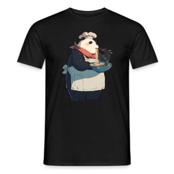 Pandabär-Ramen Japanischer Riesenpanda - Männer T-Shirt - Schwarz - Vorne - AI Model Male 178 light (178cm)