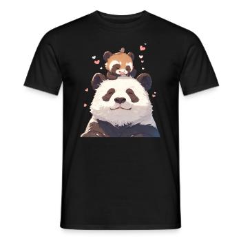 Panda Bear Tanuki Panda géant japonais - T-shirt homme - noir - Devant - AI Model Male 178 light (178cm)