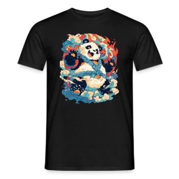 Pandabär Yokai Japanischer Riesenpanda - Männer T-Shirt - Schwarz - Vorne - AI Model Male 178 light (178cm)