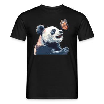 Pandabär Schmetterling Japanischer Riesenpanda - Männer T-Shirt - Schwarz - Vorne - AI Model Male 178 light (178cm)