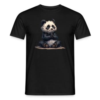 Panda Bear Yoga Japanese Giant Panda - Men's T-Shirt - black - Front - AI Model Male 178 light (178cm)