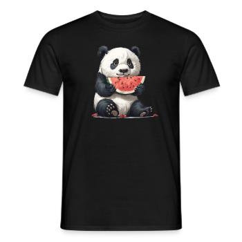 Panda Ours Pastèque Panda Géant Japonais - T-shirt homme - noir - Devant - AI Model Male 178 light (178cm)