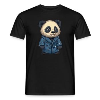 Pandabär Pyjamas Japanischer Riesenpanda - Männer T-Shirt - Schwarz - Vorne - AI Model Male 178 light (178cm)