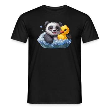 Panda Bear Bubble Bath Japanese Giant Panda - Men's T-Shirt - black - Front - AI Model Male 178 light (178cm)