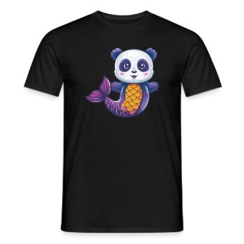 Pandabär Meerjungfrau Japanischer Riesenpanda - Männer T-Shirt - Schwarz - Vorne - AI Model Male 178 light (178cm)