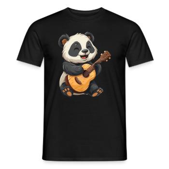 Pandabär Ukulele Japanischer Riesenpanda - Männer T-Shirt - Schwarz - Vorne - AI Model Male 178 light (178cm)