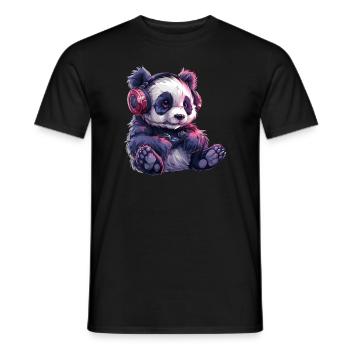 Pandabär Gamer Japanischer Riesenpanda - Männer T-Shirt - Schwarz - Vorne - AI Model Male 178 light (178cm)