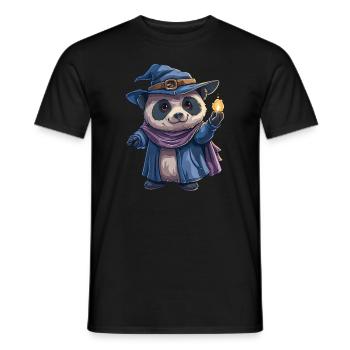 Panda Bear Wizard Japanese Giant Panda - Men's T-Shirt - black - Front - AI Model Male 178 light (178cm)